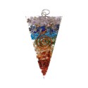Pendentif triangle en résine avec chakras