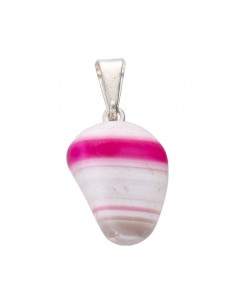 Dyed Pink Agate Rhodium...