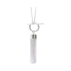Pendente in Selenite Grezzo Smontabile in Bagno d'Argento