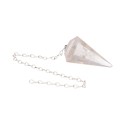 Pendule en quartz fumé facetté (5)