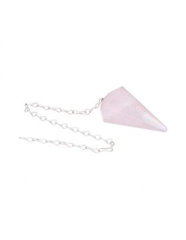 Pendolo Facettato di Quarzo Rosa (FAC44)