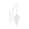 Pêndulo de quartzo rosa facetado (FAC44)