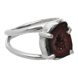 Anello Geodino in Agata in Argento Sterling 925 (1C)
