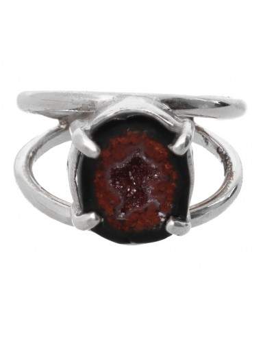Anillo de Geodino de Ágata en Plata...