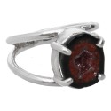 Bague géodino en agate et argent 925 (3C)