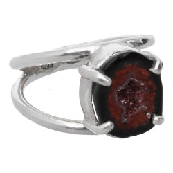 Anello Geodino in Agata in Argento Sterling 925 (3C)