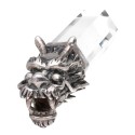 Dragon Head Pendant Quartz Point in 925 Sterling Silver