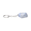 Porte-clés en quartz bleu brut