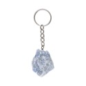 Rough Blue Quartz Key Ring