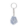 Porte-clés en quartz bleu brut