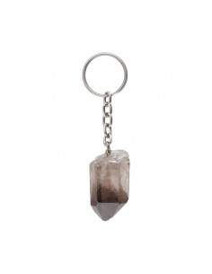 Porte-clés en quartz fumé brut