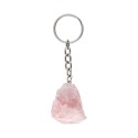 Llavero de Cuarzo Rosa en Bruto