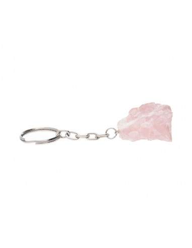 Llavero di Quarzo Rosa in Bruto