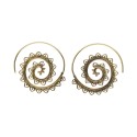 Pendientes de Bronce Espiral Pequeño Filigrana