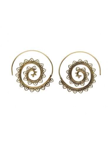 Boucles d'oreilles Petit filigrane spiralé en bronze
