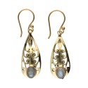 Brincos de bronze com Labradorite -66-