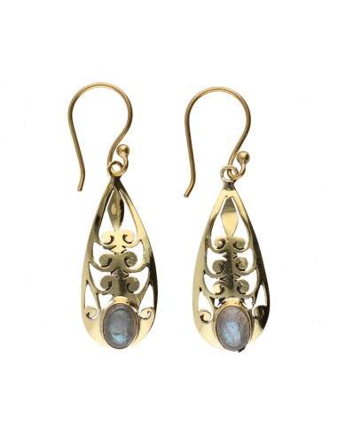 Orecchini in bronzo con labradorite -66-