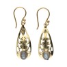 Bronze earrings with Labradorite -66-