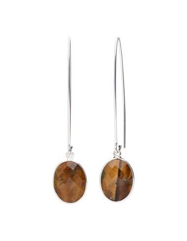 Orecchini Occhio di Tigre Ovali con...