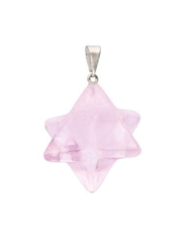 Colgante Merkaba di Quarzo Rosa