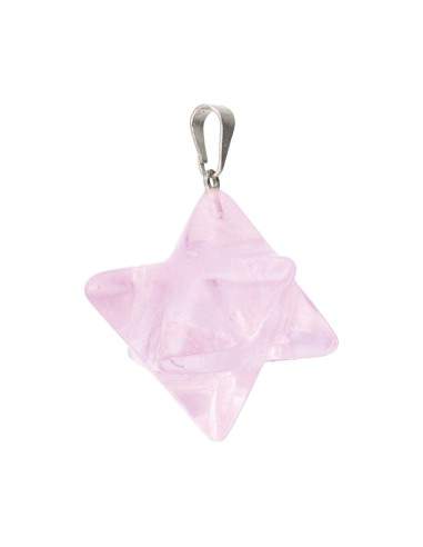 Colgante Merkaba di Quarzo Rosa