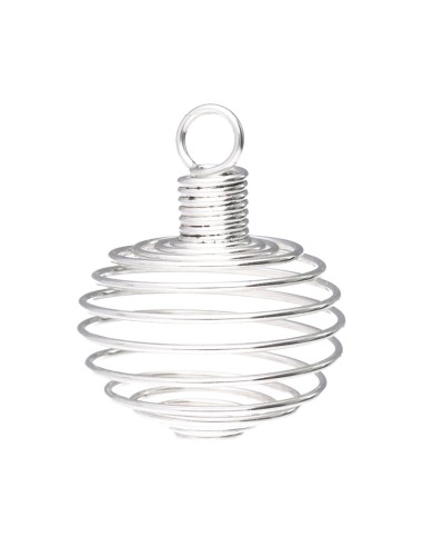 Grand pendentif cage plaqué argent