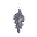 Pendentif feuille de calcédoine brute cristallisée plaqué argent