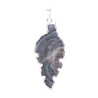 Silver Plated Rough Crystallized Chalcedony Leaf Pendant
