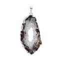 Silver Plated Crystalized Agate Pendant