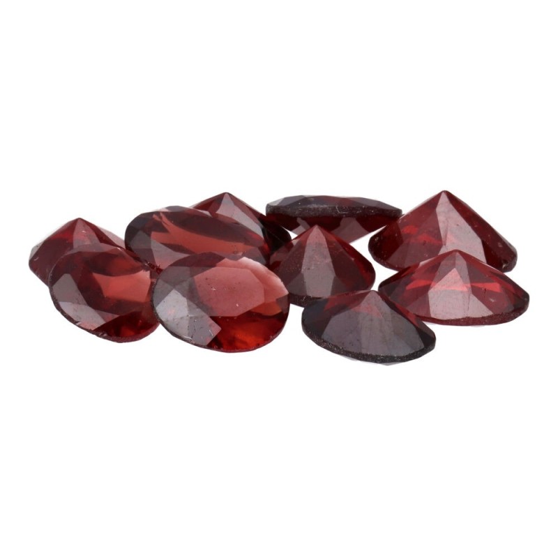 Cabochon di Granato Facettato Ovali Grandi (10 pz)
