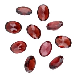 Cabochon di Granato Facettato Ovali Medi (10 pz)