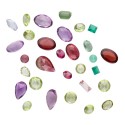 Cabochons à facettes en minéraux mixtes (30 pièces)