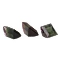 Cabochões de turmalina bicolor facetada (3 peças)