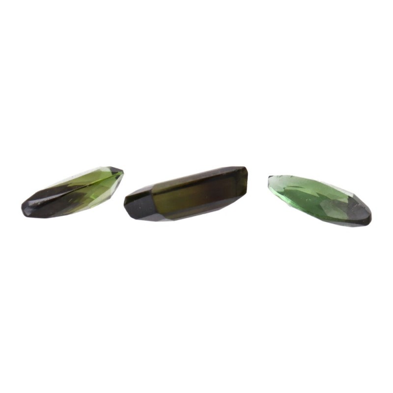 Cabochon di Tormalina Verde Faccettata (3 pz) - 1cm