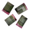 Faceted Bicolor Tourmaline cabochons (4 pcs)