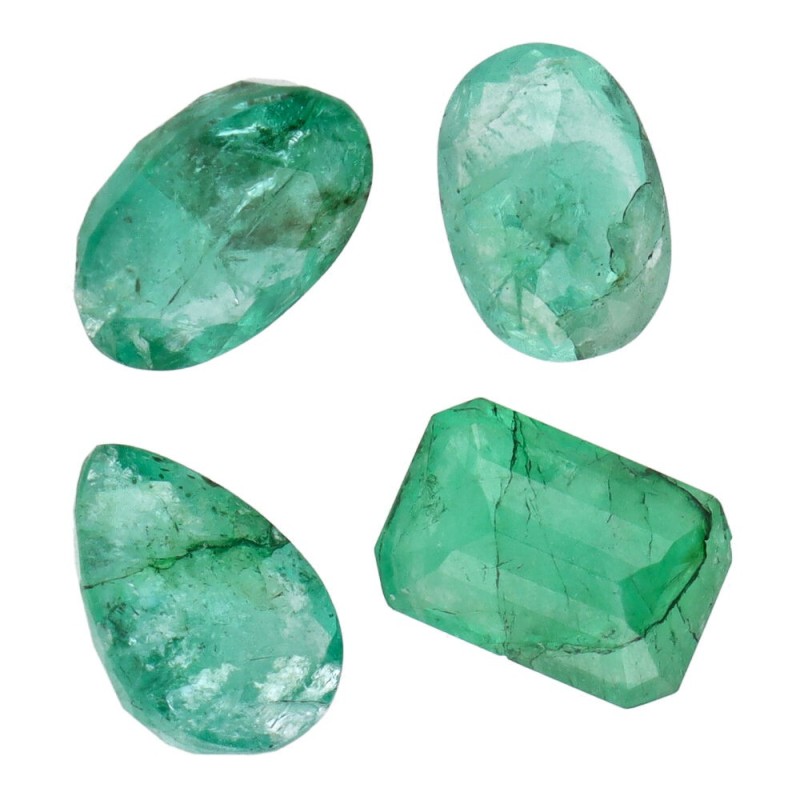 Cabochon di Smeraldo Facettato (4 pz)