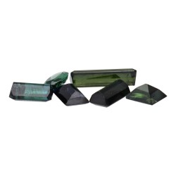 Cabochon di Tormalina Verde e Blu Faccettata (6 pz)