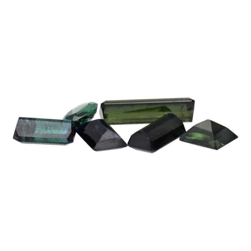 Cabochon di Tormalina Verde e Blu Faccettata (6 pz)