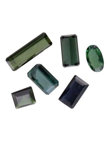 Cabochon di tormalina verde e blu...