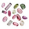 Faceted Tourmaline Mix cabochons (15 pcs)