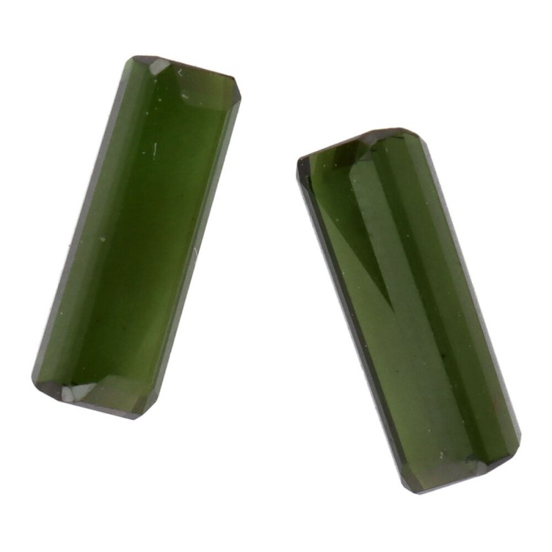 Cabochon di Tormalina Verde Faccettata (2 pz)