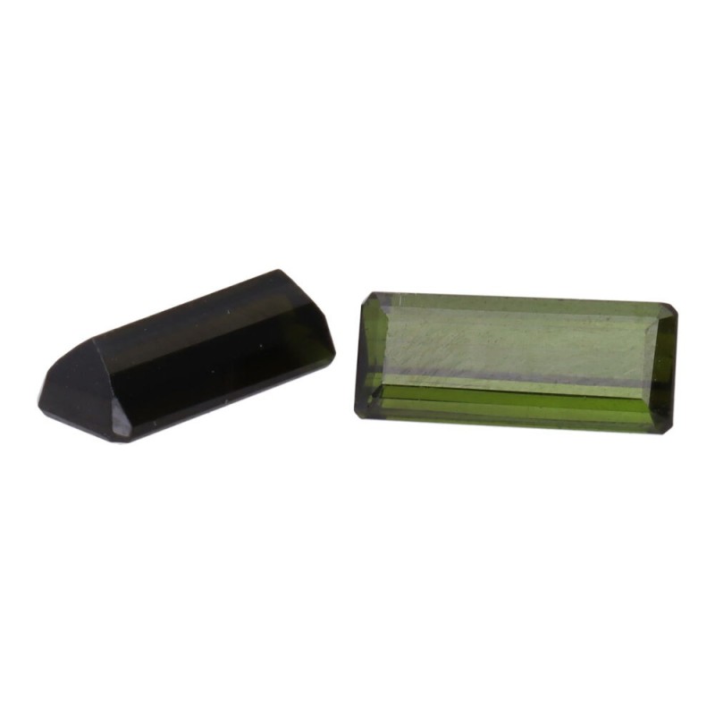 Cabochon di Tormalina Verde Faccettata (2 pz)