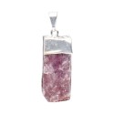 Silver Plated Rough Mica Pendant
