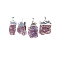 Pendente in Mica Grezza con Bagno d'Argento