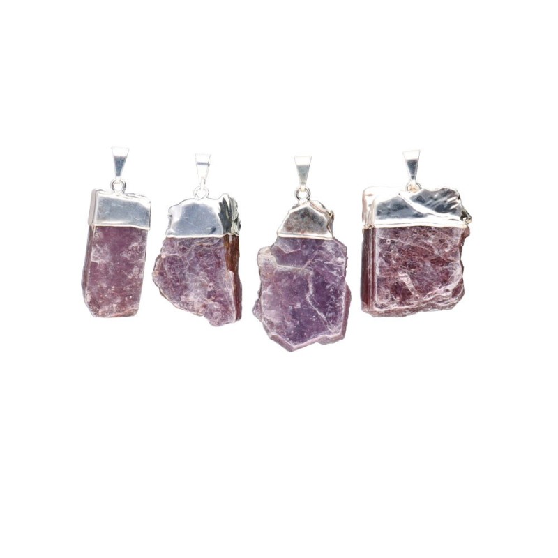 Pendente in Mica Grezza con Bagno d'Argento