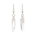 Silver Plated Quartz Point Earrings