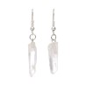 Silver Plated Quartz Point Earrings