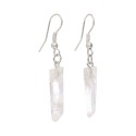Silver Plated Quartz Point Earrings