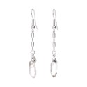Earrings Quartz Point Silver Plated Chain