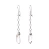 Earrings Quartz Point Silver Plated Chain